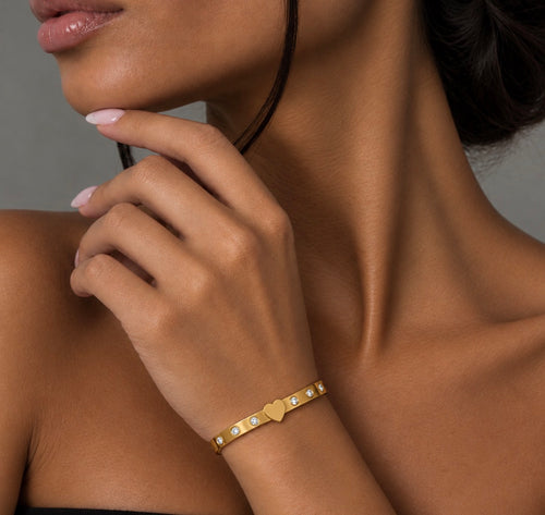 Amour Crystal Armreif – Gold