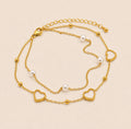 Amour Pearl Layered Anklet – Gold