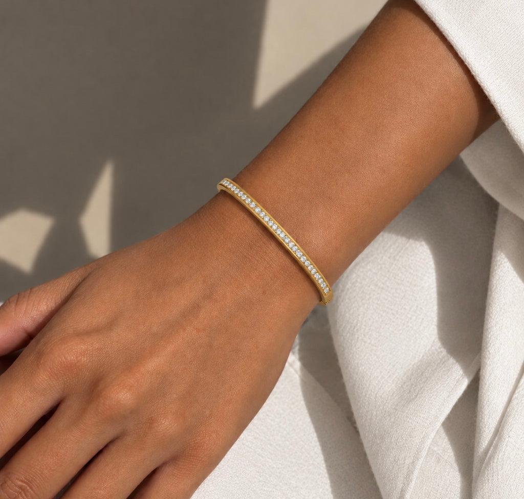 Lumière Crystal Armreif – Gold