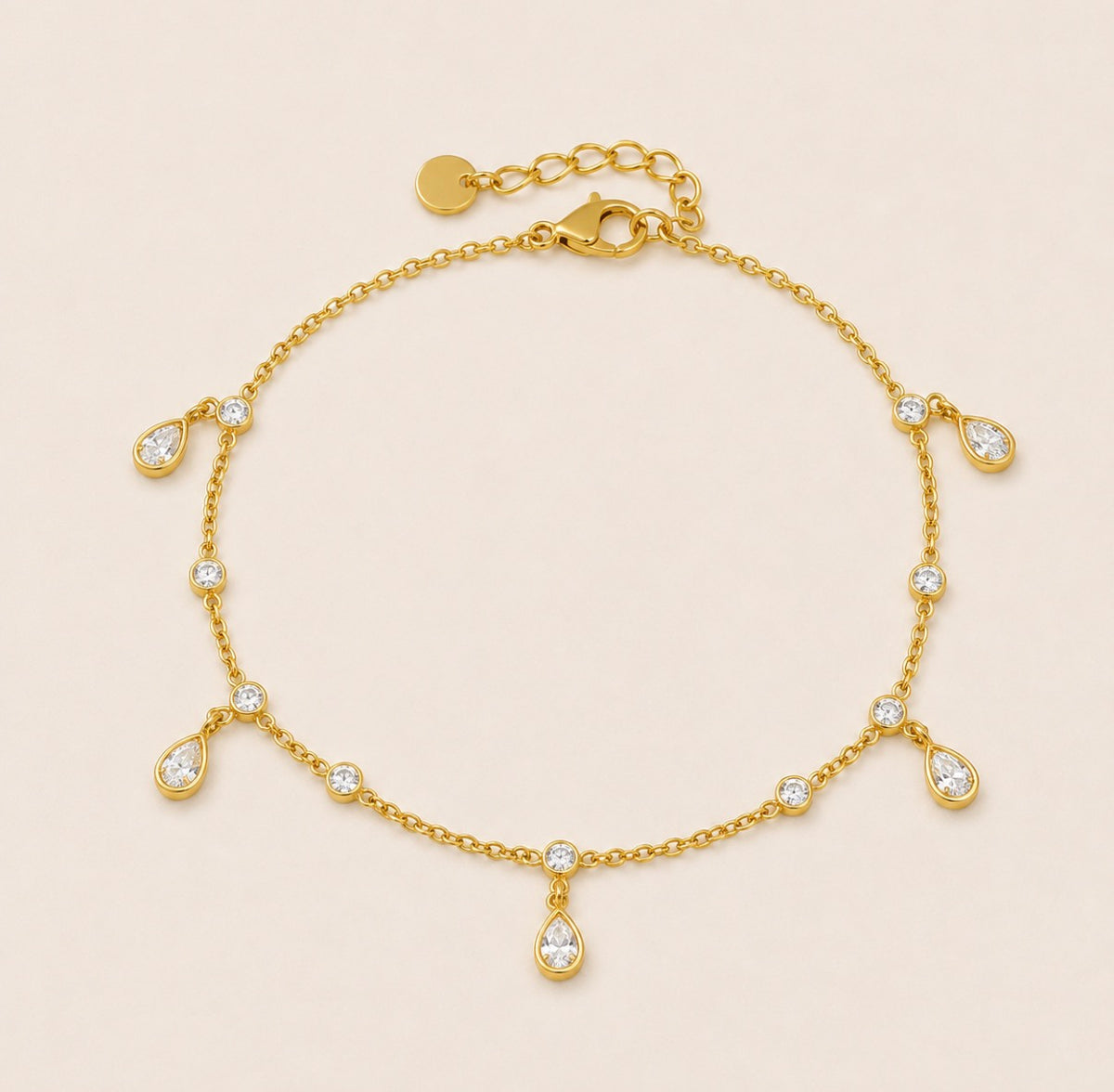 Éclat Drop Anklet – Gold