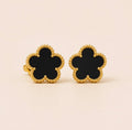 Marbéll Noir Flower Earrings – Gold