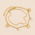 Papillon Pearl Layered Anklet – Gold