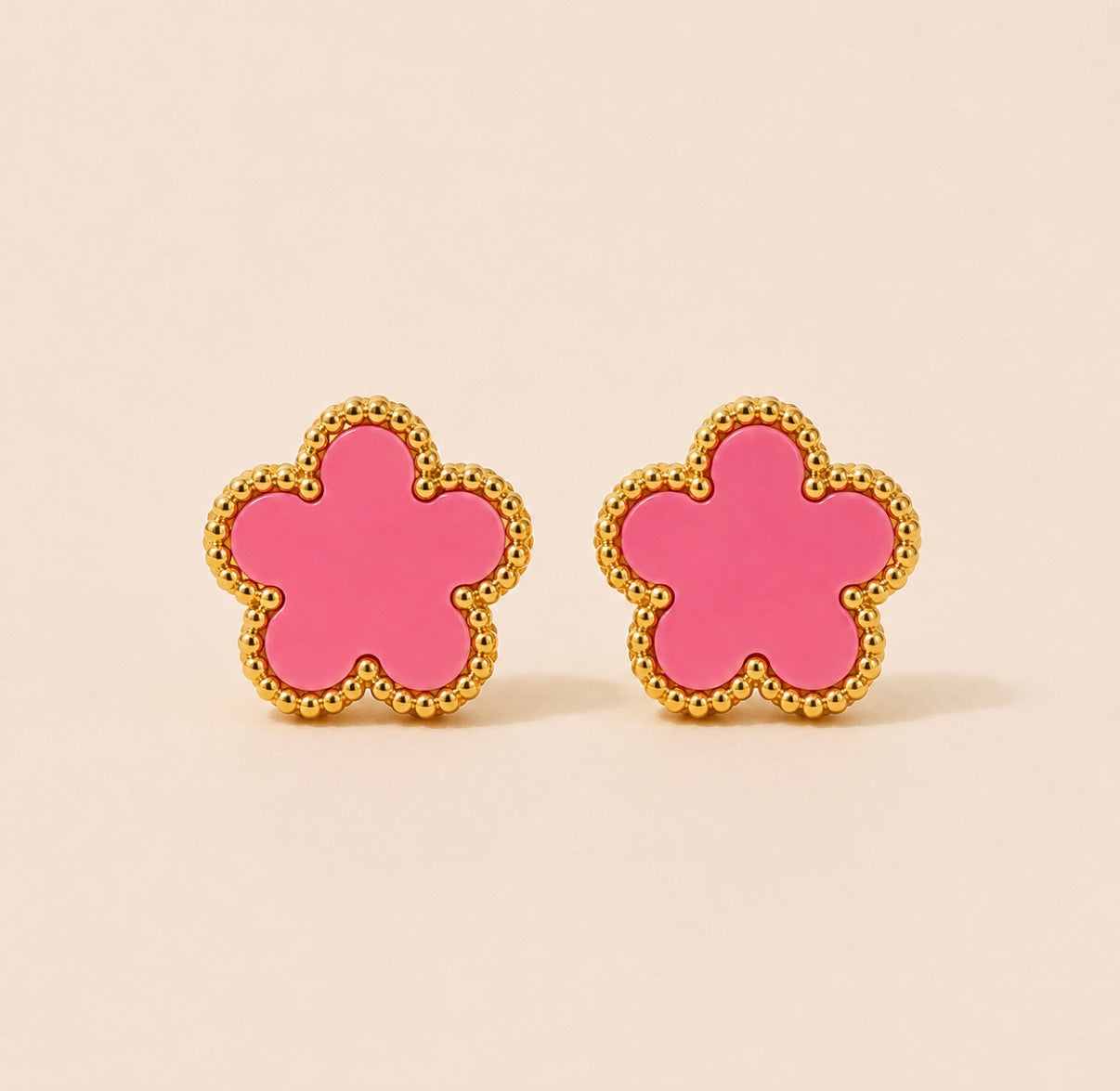 Marbéll Noir Flower Earrings – Gold