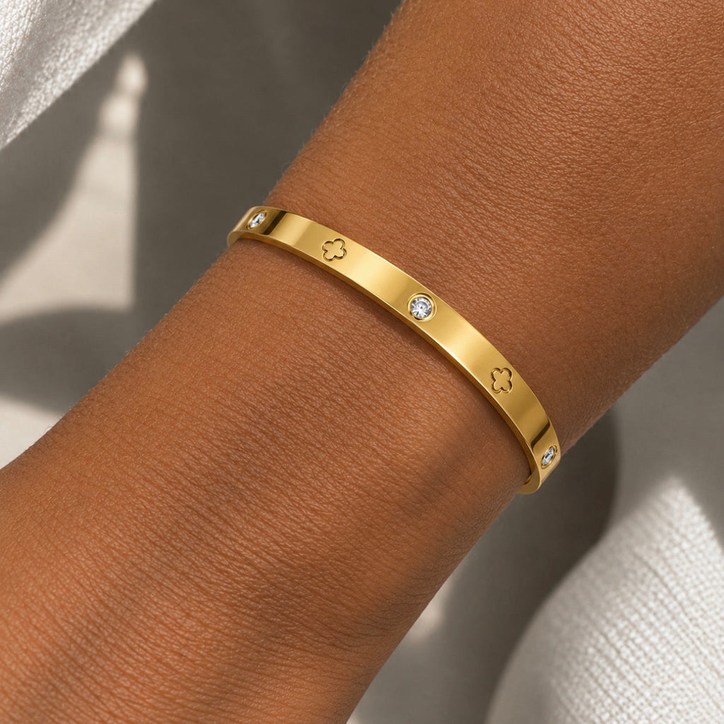 Fleur Crystal Armreif – Gold