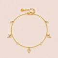 Fleur Crystal Anklet – Gold