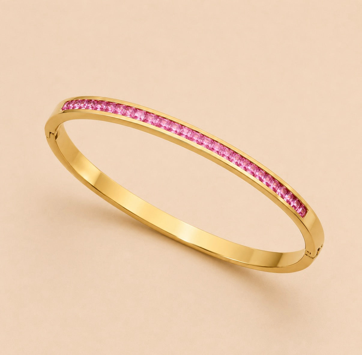 Rosé Crystal Armreif – Gold