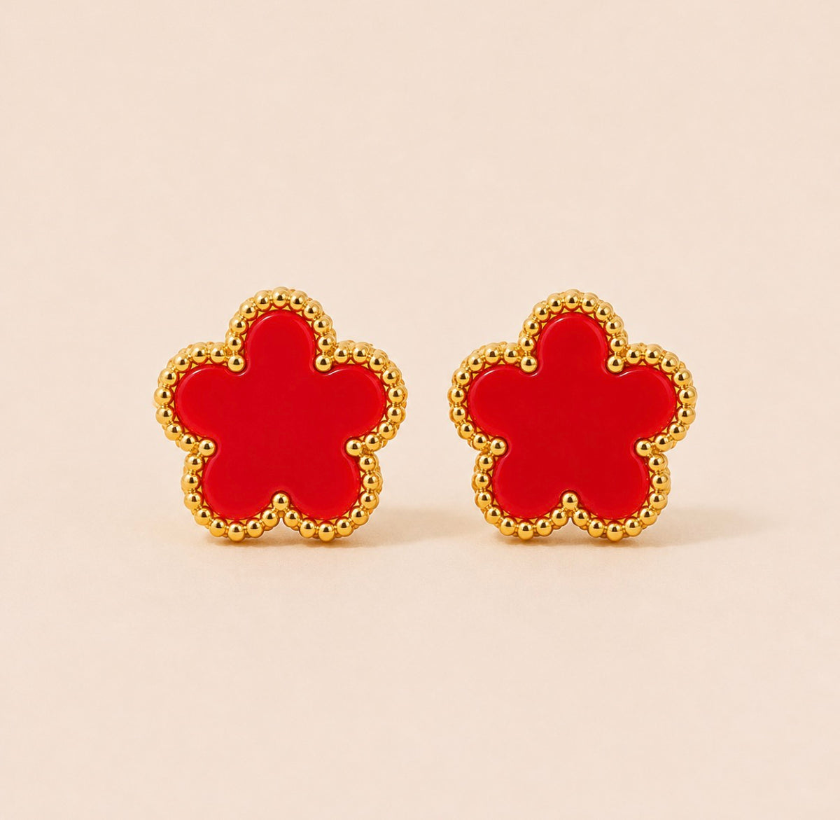 Marbéll Noir Flower Earrings – Gold