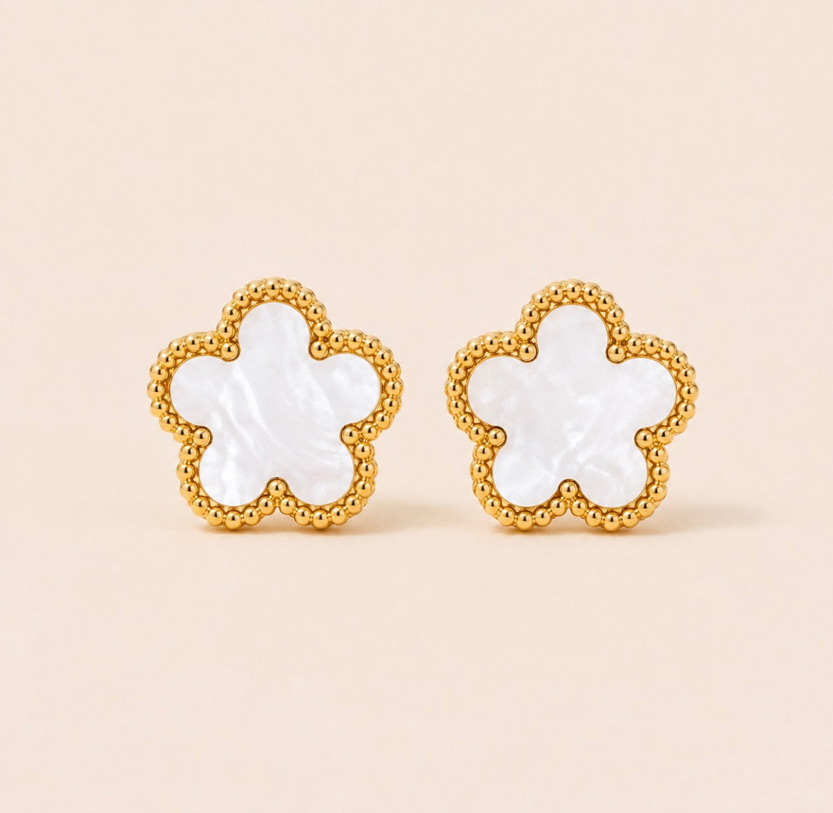 Marbéll Noir Flower Earrings – Gold